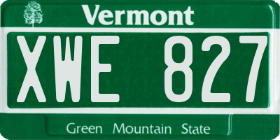 VT license plate XWE827
