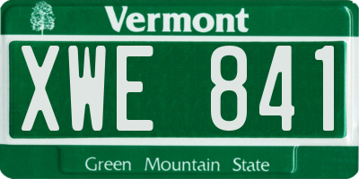 VT license plate XWE841