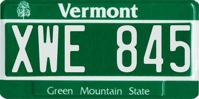 VT license plate XWE845