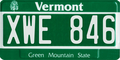 VT license plate XWE846