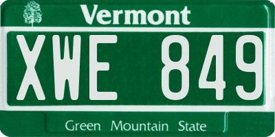 VT license plate XWE849