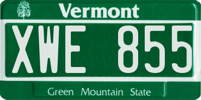 VT license plate XWE855