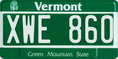 VT license plate XWE860