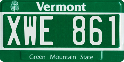 VT license plate XWE861