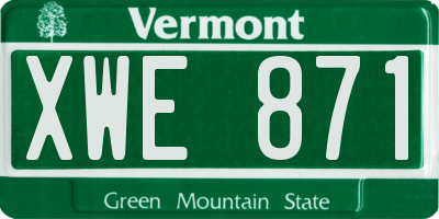 VT license plate XWE871