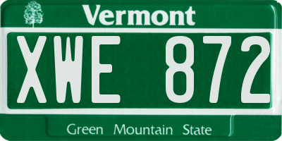VT license plate XWE872