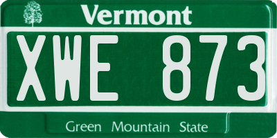 VT license plate XWE873