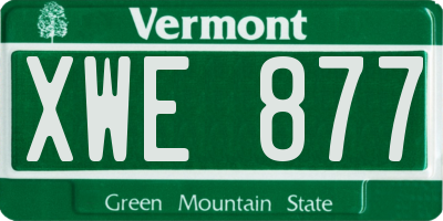 VT license plate XWE877