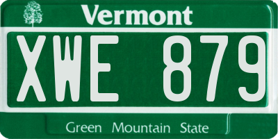 VT license plate XWE879