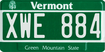 VT license plate XWE884
