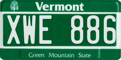 VT license plate XWE886