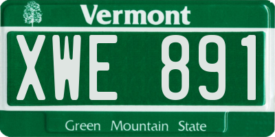 VT license plate XWE891