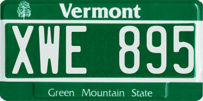 VT license plate XWE895