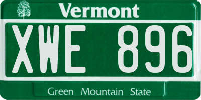 VT license plate XWE896