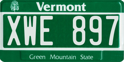 VT license plate XWE897