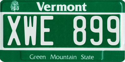 VT license plate XWE899