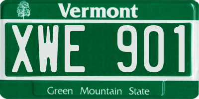 VT license plate XWE901