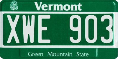 VT license plate XWE903