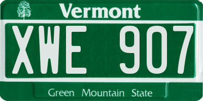VT license plate XWE907