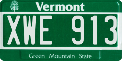 VT license plate XWE913