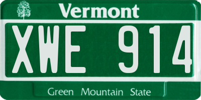 VT license plate XWE914