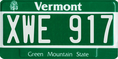 VT license plate XWE917