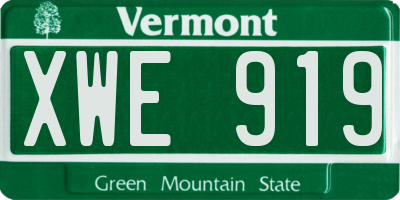 VT license plate XWE919