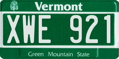 VT license plate XWE921