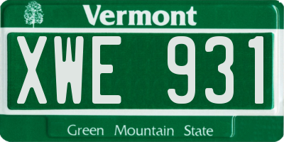 VT license plate XWE931