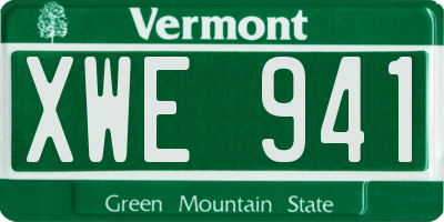 VT license plate XWE941