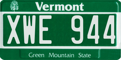 VT license plate XWE944