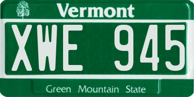 VT license plate XWE945