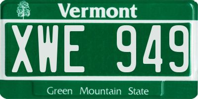 VT license plate XWE949