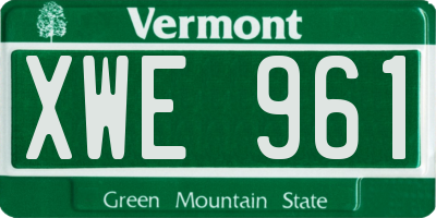 VT license plate XWE961