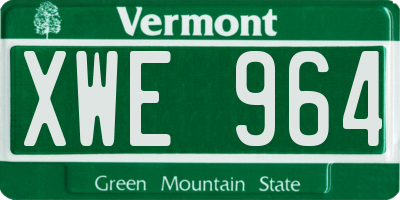 VT license plate XWE964