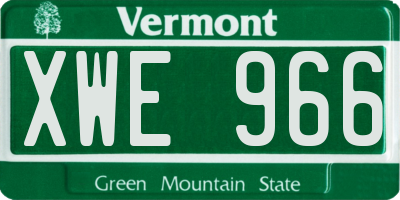 VT license plate XWE966