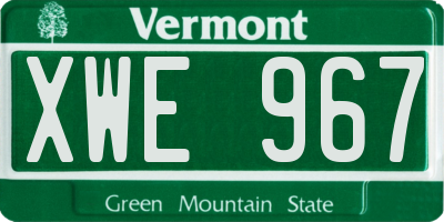 VT license plate XWE967