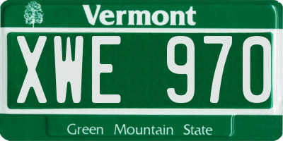 VT license plate XWE970