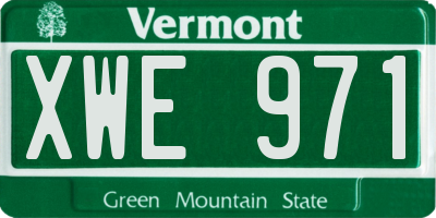 VT license plate XWE971