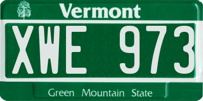 VT license plate XWE973