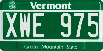 VT license plate XWE975