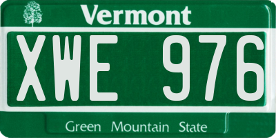 VT license plate XWE976