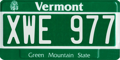 VT license plate XWE977