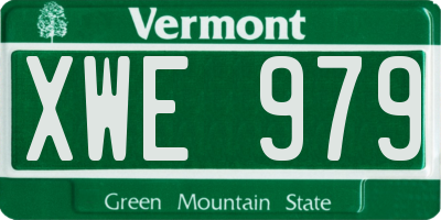 VT license plate XWE979