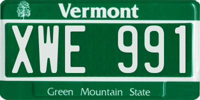 VT license plate XWE991
