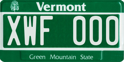 VT license plate XWF000
