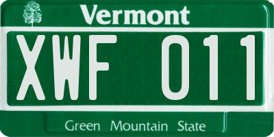 VT license plate XWF011