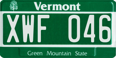 VT license plate XWF046