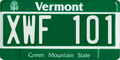 VT license plate XWF101