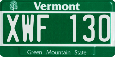 VT license plate XWF130